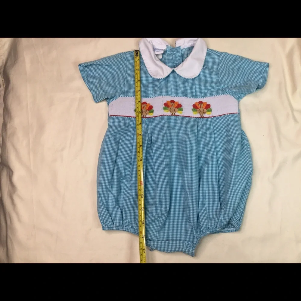 Cukees Baby Smocked Thanksgiving Turkey Bubble 18M